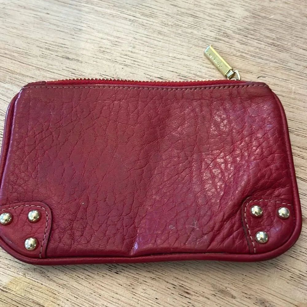 Dolce & Gabbana red leather pouch change purse